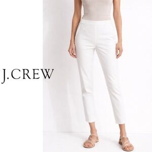 J.Crew Martie White Slim Ankle Pants Side Zip Career Chic 6 & 8